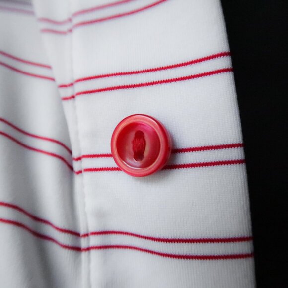 Peter Millar Summer Comfort White Striped Stretch Polo (M) - Picture 3 of 10